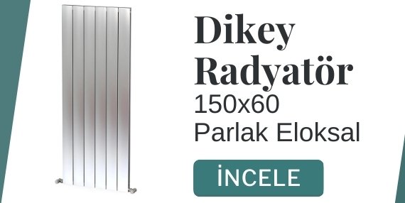 Dikey Radyatör Parlak Eloksal 150x60