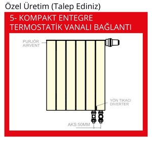 Alt Giriş Çıkış HB Bağlantı Termostatik Vanalı